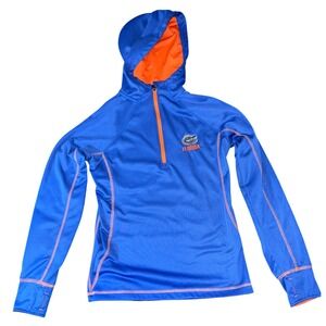 Colosseum Florida Gators NCAA Quarter Zip Hoodie Pullover Men Medium Blue Orange